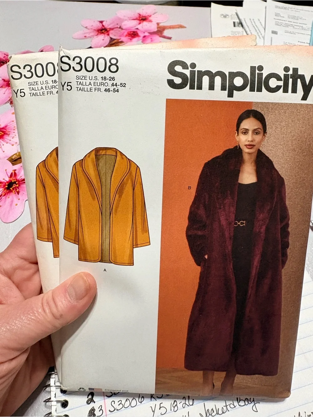 BN UNCUT SIMPLICITY 3008 Y5 COAT SEWING PATTERN